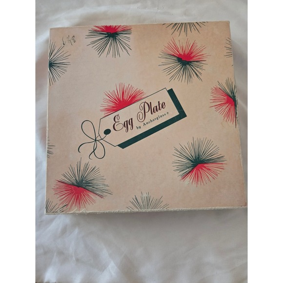 Anchor Hocking Other - Vintage Anchor Hocking Milk Glass Deviled Egg Plate 22K Gold Trim 896 Boxed